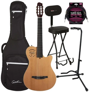Godin (049479) MultiAc Grand Concert Deluxe - Natural, Gator GFW-GTR-SEAT, Stand, ErnieBall Cable Bundle Godin (049479) MultiAc Grand Concert Deluxe - Natural, Gator GFW-GTR-SEAT, Stand, ErnieBall Cable Bundle