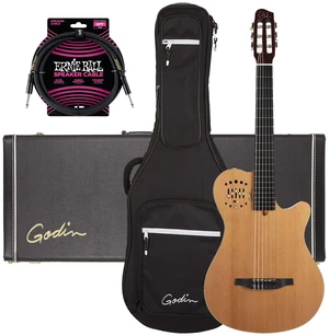 Godin (049479) MultiAc Grand Concert Deluxe - Natural, Godin v1091 Case, ErnieBall Cable Bundle Godin (049479) MultiAc Grand Concert Deluxe - Natural, Godin v1091 Case, ErnieBall Cable Bundle