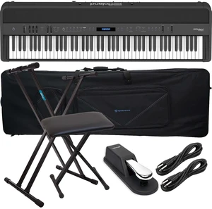 Roland FP-90X Digital Piano (Black), Stand, Bench, Rockville 88 Rolling Bag, (2) 1/4 Cables, Sustain Pedal Bundle Roland FP-90X Digital Piano (Black), Stand, Bench, Rockville 88 Rolling Bag, (2) 1/4 Cables, Sustain Pedal Bundle