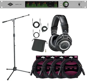 Universal Audio Apollo x16 with UAD Analog Classics Audio Interface - Audio Technica ATH-M50X - Gator GFW-MIC-2020 - (4) ErnieBall XLR Bundle Universal Audio Apollo x16 with UAD Analog Classics Audio Interface - Audio Technica ATH-M50X - Gator GFW-MIC-2020 - (4) ErnieBall XLR Bundle