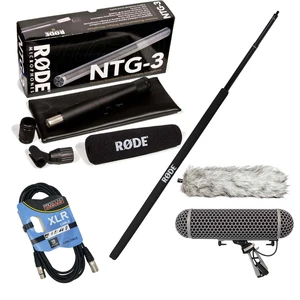 Rode NTG3 Precision RF-Biased Shotgun Microphone (Silver), Rode Blimp, Rode Micro Boompole, XLR Cable Bundle Rode NTG3 Precision RF-Biased Shotgun Microphone (Silver), Rode Blimp, Rode Micro Boompole, XLR Cable Bundle