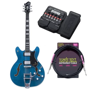 Hagstrom TREVIDLX-CLS Tremar Viking Electric Guitar- Cloudy Seas, Zoom G1X Four Multi Effect-Pedal, ErnieBall Guitar Cable Bundle Hagstrom TREVIDLX-CLS Tremar Viking Electric Guitar- Cloudy Seas, Zoom G1X Four Multi Effect-Pedal, ErnieBall Guitar Cable Bundle