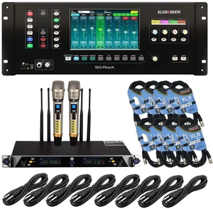 Allen & Heath SQ-Rack Digital Rackmount Mixer - PSG AUDIO UGX21II Wireless Mic - (8) XLR Cables - (8) 1/4 Cables Bundle Allen & Heath SQ-Rack Digital Rackmount Mixer - PSG AUDIO UGX21II Wireless Mic - (8) XLR Cables - (8) 1/4 Cables Bundle