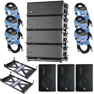 (4) DAS Event 208A Dual 8 Powered Line Array Speaker, (2) DAS AX-EV208, (3) PSG AUDIO Cobra 112, (6) XLR Cables Bundle (4) DAS Event 208A Dual 8 Powered Line Array Speaker, (2) DAS AX-EV208, (3) PSG AUDIO Cobra 112, (6) XLR Cables Bundle