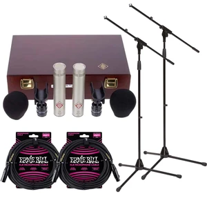 Neumann KM 184 Stereo Set Microphone Pair, (2) Mic Stands, (2) ErnieBall XLR Cables 25FT Bundle Neumann KM 184 Stereo Set Microphone Pair, (2) Mic Stands, (2) ErnieBall XLR Cables 25FT Bundle