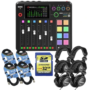 Rode RODECaster Pro II Studio, (4) Tascam TH02, (4) XLR Cables, SD Card 32GB Bundle Rode RODECaster Pro II Studio, (4) Tascam TH02, (4) XLR Cables, SD Card 32GB Bundle