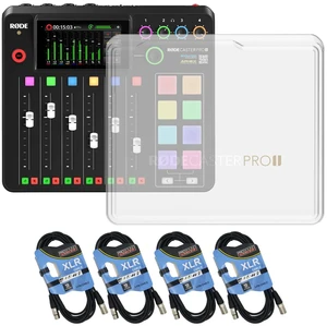 Rode RODECaster Pro II Studio, Dust Cover, (4) XLR Cables Bundle Rode RODECaster Pro II Studio, Dust Cover, (4) XLR Cables Bundle