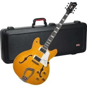 Hagstrom Super Viking Flame Maple Guitar - Dandy Dandelion, Gator TSA Series Electric Guitar Case Bundle Hagstrom Super Viking Flame Maple Guitar - Dandy Dandelion, Gator TSA Series Electric Guitar Case Bundle