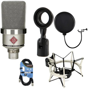 Neumann TLM-102 Studio Condenser Microphone (Nickel), Sennheiser MKS4 Shock Mount, POP Filter, XLR Cable Bundle Neumann TLM-102 Studio Condenser Microphone (Nickel), Sennheiser MKS4 Shock Mount, POP Filter, XLR Cable Bundle