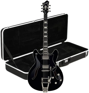 Hagstrom Tremar Viking Deluxe Electric Guitar Gloss Black, Gator GC-ELECTRIC-A Deluxe ABS Molded Bundle Hagstrom Tremar Viking Deluxe Electric Guitar Gloss Black, Gator GC-ELECTRIC-A Deluxe ABS Molded Bundle