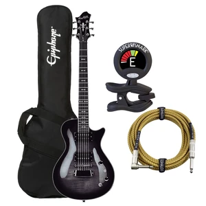 Hagstrom Ultra Swede Electric Guitar Black Burst, Epiphone Les Paul Gig Bag, GLS Audio 20 Foot Cable, Snark Super Snark Bundle Hagstrom Ultra Swede Electric Guitar Black Burst, Epiphone Les Paul Gig Bag, GLS Audio 20 Foot Cable, Snark Super Snark Bundle