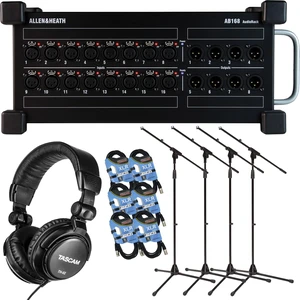 Allen & Heath AB168, (4) Mic Stands, (6) XLR Cables, Tascam TH02 Headphones Bundle Allen & Heath AB168, (4) Mic Stands, (6) XLR Cables, Tascam TH02 Headphones Bundle