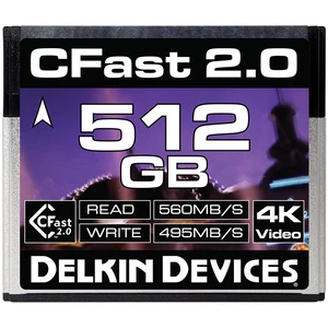 Delkin Devices 512GB Cinema CFast 2.0 Memory Card Delkin Devices 512GB Cinema CFast 2.0 Memory Card