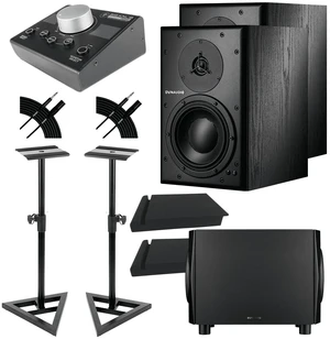 Dynaudio Acoustics BM6A 2-Way Active (Pair) - Monitor Stands - (2) Mogami Cables - Foam Pads - Mackie Big Knob Passive - Dynaudio Acoustics 18S Dynaudio Acoustics BM6A 2-Way Active (Pair) - Monitor Stands - (2) Mogami Cables - Foam Pads - Mackie Big Knob Passive - Dynaudio Acoustics 18S