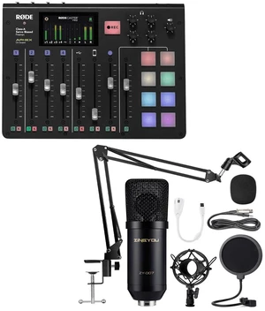 Rode Microphones RODECaster Console +ZINGYOU Recording Bundle, ZY-007 With Adjustable Suspension Scissor Arm Stand, Shock Mount and Pop Filter, Studio Recording & Broadcasting Rode Microphones RODECaster Console +ZINGYOU Recording Bundle, ZY-007 With Adjustable Suspension Scissor Arm Stand, Shock Mount and Pop Filter, Studio Recording & Broadcasting