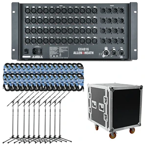 Allen & Heath GX4816 48x16 XLR In/Out Portable GX Expander with DX Sockets + Seismic Audio - SATAC12U - Heavy Duty 12 Space ATA Rack Case with 4 Inch Casters + (10) Microphones Stand + (32) XLR Allen & Heath GX4816 48x16 XLR In/Out Portable GX Expander with DX Sockets + Seismic Audio - SATAC12U - Heavy Duty 12 Space ATA Rack Case with 4 Inch Casters + (10) Microphones Stand + (32) XLR
