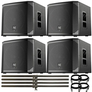 Electro-Voice ELX200-12SP-US 12" 1200W Powered Subwoofer (Black, Single) & (4) Adjustable Subwoofer Pole and (4) 15FT XLR to XLR Cable Electro-Voice ELX200-12SP-US 12" 1200W Powered Subwoofer (Black, Single) & (4) Adjustable Subwoofer Pole and (4) 15FT XLR to XLR Cable