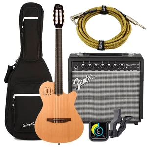 Godin MultiAc Nylon Encore Natural Semi-gloss (035045), Fender Champion 20, KLIQ UberTune, GLS 15 FT Guitar Cable Bundle Godin MultiAc Nylon Encore Natural Semi-gloss (035045), Fender Champion 20, KLIQ UberTune, GLS 15 FT Guitar Cable Bundle