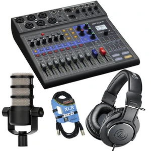 Zoom LiveTrak L-8 Portable Mixer, Rode PodMic, ATH-M20x, XLR Cable Bundle Zoom LiveTrak L-8 Portable Mixer, Rode PodMic, ATH-M20x, XLR Cable Bundle