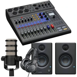 Zoom LiveTrak L-8 Portable Mixer, Rode PodMic, ATH-M20x, XLR Cable, Presonus Eris 3.5 Monitors Bundle Zoom LiveTrak L-8 Portable Mixer, Rode PodMic, ATH-M20x, XLR Cable, Presonus Eris 3.5 Monitors Bundle