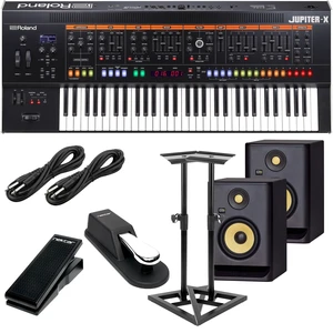 Roland JUPITER-X Synthesizer, (2) KRK RP5G4 Monitor, Monitor Stands, Sustain Pedal, Nektar NX-P, (2) 1/4 Cables Bundle Roland JUPITER-X Synthesizer, (2) KRK RP5G4 Monitor, Monitor Stands, Sustain Pedal, Nektar NX-P, (2) 1/4 Cables Bundle