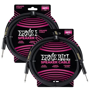 (2) Ernie Ball (P06072) Straight to Straight Speaker Cables 6 foot Black (2) Ernie Ball (P06072) Straight to Straight Speaker Cables 6 foot Black