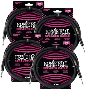(4) Ernie Ball (P06072) Straight to Straight Speaker Cables 6 foot Black Bundle (4) Ernie Ball (P06072) Straight to Straight Speaker Cables 6 foot Black Bundle