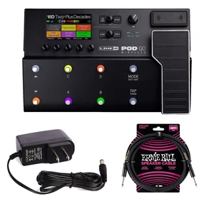 Line 6 POD Go Wireless Multi-Effects, UL Listed 9V AC/DC Power Adapter, Ernie Ball Cable Bundle Line 6 POD Go Wireless Multi-Effects, UL Listed 9V AC/DC Power Adapter, Ernie Ball Cable Bundle
