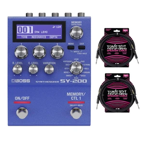 Boss SY-200 Guitar Synthesizer Pedal, (2) ErnieBall Cables Bundle Boss SY-200 Guitar Synthesizer Pedal, (2) ErnieBall Cables Bundle