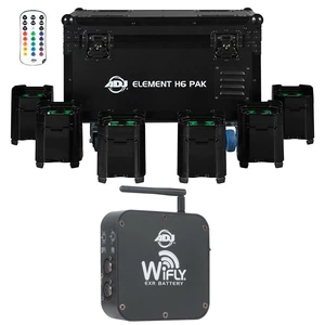 American DJ Element H6 Pak with Charging Case (6-Pack), American DJ WiFLY EXR Bundle American DJ Element H6 Pak with Charging Case (6-Pack), American DJ WiFLY EXR Bundle