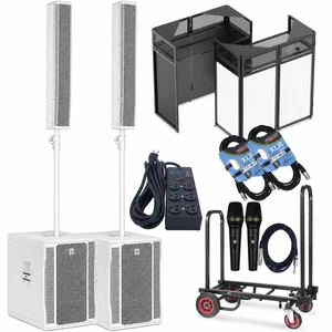 (2) RCF EVOX 12 Column Speaker Array System (White) - Foldable DJ Booth - Pyle Compact Dolly - Furman SS6B - (2) PSG Audio C350 Mic - (2) XLR Cables Bundle (2) RCF EVOX 12 Column Speaker Array System (White) - Foldable DJ Booth - Pyle Compact Dolly - Furman SS6B - (2) PSG Audio C350 Mic - (2) XLR Cables Bundle