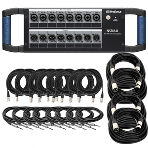 PreSonus NSB 8.8 - 8 x 8 AVB-Networked Stage Box & (8) XLR to XLR Cables 15FT Ea + (4) XLR to XLR Cables 50FT Ea and (8) TRS to TRS Cables 15FT Ea PreSonus NSB 8.8 - 8 x 8 AVB-Networked Stage Box & (8) XLR to XLR Cables 15FT Ea + (4) XLR to XLR Cables 50FT Ea and (8) TRS to TRS Cables 15FT Ea
