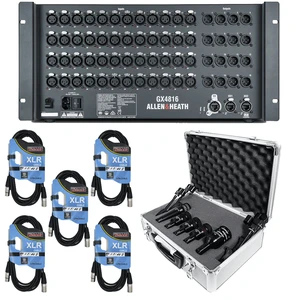 Allen & Heath GX4816 48x16 XLR In/Out Portable GX Expander with DX Sockets + Audix DP5A - Complete Drum Microphone Package and Cables. Allen & Heath GX4816 48x16 XLR In/Out Portable GX Expander with DX Sockets + Audix DP5A - Complete Drum Microphone Package and Cables.