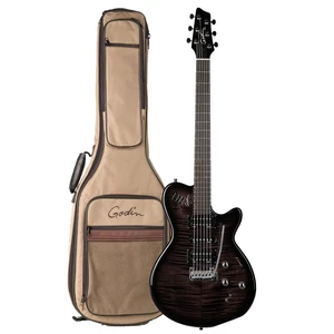 Godin 025503 xtSA Trans Black Flame 6 string Electric Guitar with Case Godin 025503 xtSA Trans Black Flame 6 string Electric Guitar with Case