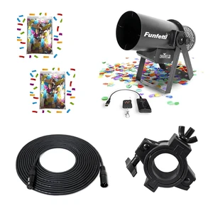 Chauvet DJ Funfetti Confetti Launcher - (2) JPACO Metallic Confetti Refill - Light Clamp - 50FT DMX Cable Chauvet DJ Funfetti Confetti Launcher - (2) JPACO Metallic Confetti Refill - Light Clamp - 50FT DMX Cable