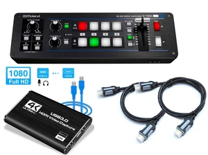 Roland V-1SDI 4-Channel HD Video Switcher - LEADNOVO Audio Video Capture Card - (2) HDMI Cables Roland V-1SDI 4-Channel HD Video Switcher - LEADNOVO Audio Video Capture Card - (2) HDMI Cables