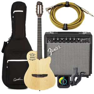 Godin Multiac Series-ACS Guitar (Slim Nylon) (032167), Fender Champion 20, KLIQ UberTune, GLS 15 FT Guitar Cable Bundle Godin Multiac Series-ACS Guitar (Slim Nylon) (032167), Fender Champion 20, KLIQ UberTune, GLS 15 FT Guitar Cable Bundle