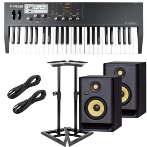Waldorf Blofeld Keyboard Synthesizer (Black), (2) KRK RP5G4 Black Monitors, Monitor Stands, (2) 1/4 Cables Bundle Waldorf Blofeld Keyboard Synthesizer (Black), (2) KRK RP5G4 Black Monitors, Monitor Stands, (2) 1/4 Cables Bundle