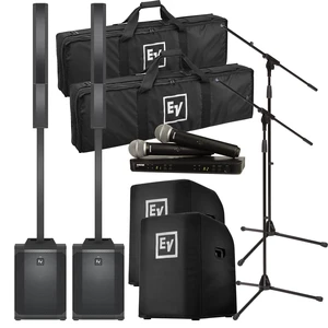 (2) Electro-Voice Evolve 50M Powered Speaker (Top Cover Included), (2) EVOLVE50-SUBCVR, (2) Mic Stands, BLX288/PG58 Bundle (2) Electro-Voice Evolve 50M Powered Speaker (Top Cover Included), (2) EVOLVE50-SUBCVR, (2) Mic Stands, BLX288/PG58 Bundle