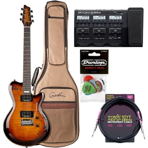 Godin (024124) LGXT Cognac Burst Flame Guitar / Bag, Zoom G3Xn Multi-Effects Processor, ErnieBall Cable, Dunlop Picks (PVP113) Bundle Godin (024124) LGXT Cognac Burst Flame Guitar / Bag, Zoom G3Xn Multi-Effects Processor, ErnieBall Cable, Dunlop Picks (PVP113) Bundle