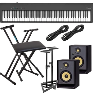 Roland FP-30X Digital Piano with Speakers (Black), Keyboard Stand, Bench, (2) KRK RP5G4 Monitors, Monitor Stand, (2) 1/4 Cables Bundle Roland FP-30X Digital Piano with Speakers (Black), Keyboard Stand, Bench, (2) KRK RP5G4 Monitors, Monitor Stand, (2) 1/4 Cables Bundle