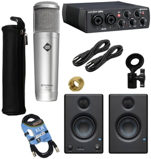 PreSonus PX-1 Condenser Mic, Presonus Eris3.5 Monitors, Presonus AudioBox USB 96, XLR Cable, (2) 1/4 Cables Bundle PreSonus PX-1 Condenser Mic, Presonus Eris3.5 Monitors, Presonus AudioBox USB 96, XLR Cable, (2) 1/4 Cables Bundle
