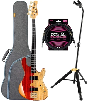 Cort Jeff Berlin Rithimic Bass Guitar Natural Spalted Maple, CAHAYA Bass Bag, ErnieBall Cable, HERCULES GS414B Stand Bundle Cort Jeff Berlin Rithimic Bass Guitar Natural Spalted Maple, CAHAYA Bass Bag, ErnieBall Cable, HERCULES GS414B Stand Bundle