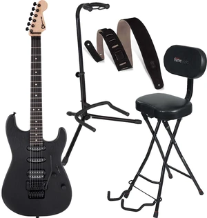 Charvel Pro-Mod San Dimas Style 1 HSS FR Sassafras Satin Black, Levi's MS26-BLK, Gator GFW-GTR-1000 Stand, Gator GFW-GTR-SEAT Bundle Charvel Pro-Mod San Dimas Style 1 HSS FR Sassafras Satin Black, Levi's MS26-BLK, Gator GFW-GTR-1000 Stand, Gator GFW-GTR-SEAT Bundle