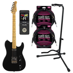 Godin (049332) Stadium HT Electric Guitar Matte Black, Gator Stand, (2) ErnieBall Cable, KLIQ TinyTune Bundle Godin (049332) Stadium HT Electric Guitar Matte Black, Gator Stand, (2) ErnieBall Cable, KLIQ TinyTune Bundle