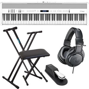 Roland FP-60X Portable Digital Piano (White), Keyboard Stand, Bench, Sustain Pedal, ATH-M20X Bundle Roland FP-60X Portable Digital Piano (White), Keyboard Stand, Bench, Sustain Pedal, ATH-M20X Bundle