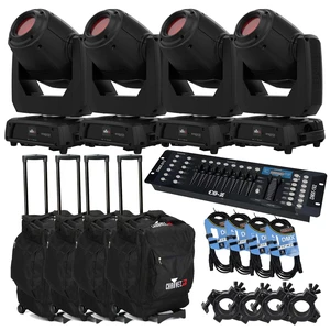 (4) Chauvet DJ Intimidator Spot 375ZX (Black), CO-Z 192 DMX, (4) CHS-50 bags, (4) DMX Cables, (4) Clamps Bundle (4) Chauvet DJ Intimidator Spot 375ZX (Black), CO-Z 192 DMX, (4) CHS-50 bags, (4) DMX Cables, (4) Clamps Bundle