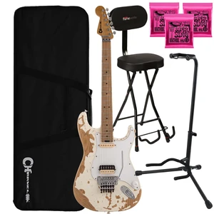 Charvel Henrik Danhage LE Signature Pro-Mod So-Cal Style 1, White Relic, (3) Ernie Ball 2223, Gator GFW-GTR-SEAT and Stand Bundle Charvel Henrik Danhage LE Signature Pro-Mod So-Cal Style 1, White Relic, (3) Ernie Ball 2223, Gator GFW-GTR-SEAT and Stand Bundle