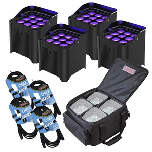 (4) Chauvet DJ Freedom Par H9 IP, IDJFR4 Bag, (4) DMX Cables Bundle (4) Chauvet DJ Freedom Par H9 IP, IDJFR4 Bag, (4) DMX Cables Bundle