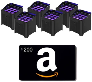 (6) Chauvet DJ Freedom Par H9 IP, $200 Amazon Gift Card Bundle (6) Chauvet DJ Freedom Par H9 IP, $200 Amazon Gift Card Bundle